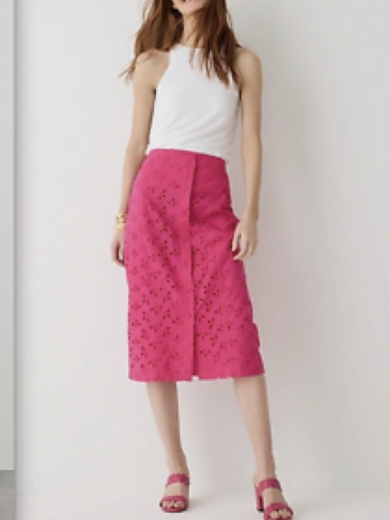 J. Crew Dresses & Skirts - Button-front cotton eyelet pencil skirt